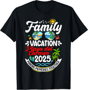 Family Vacation Playa del Carmen 2025 Making Memories Summer T-Shirt - T-Shirt | Black