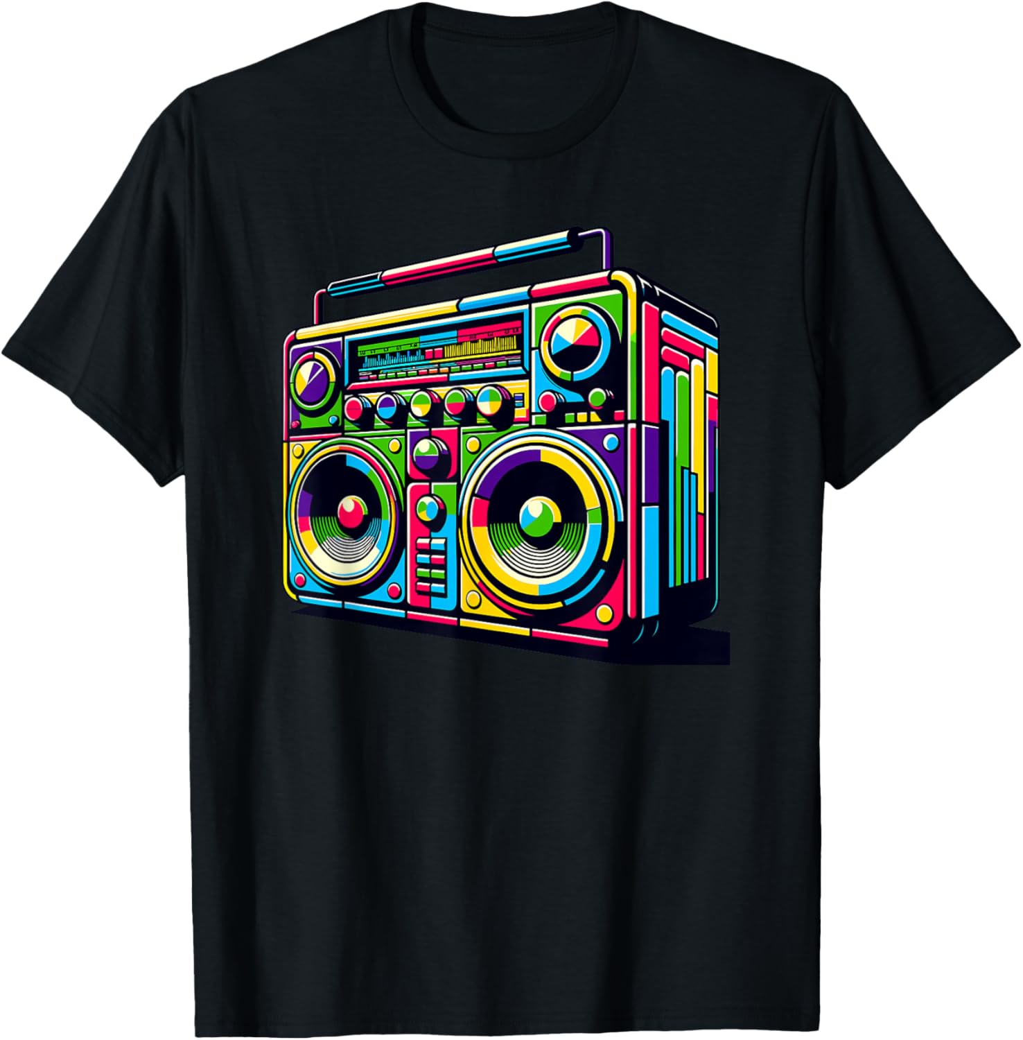 Boombox Old School 80s Music Hip Hop T-Shirt - T-Shirt | Black
