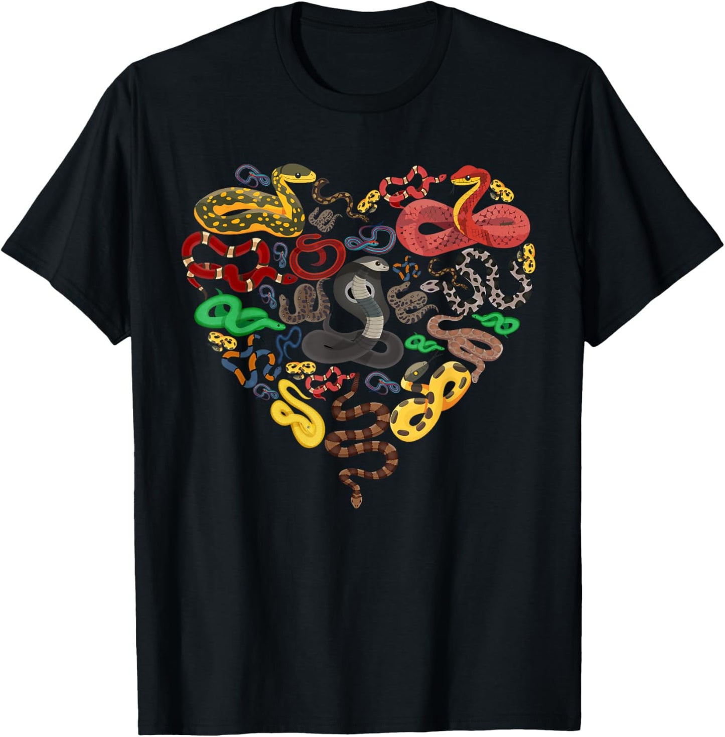 Different Types Of Snakes Boys Girl Educational Serpent T-Shirt - T-Shirt | Black