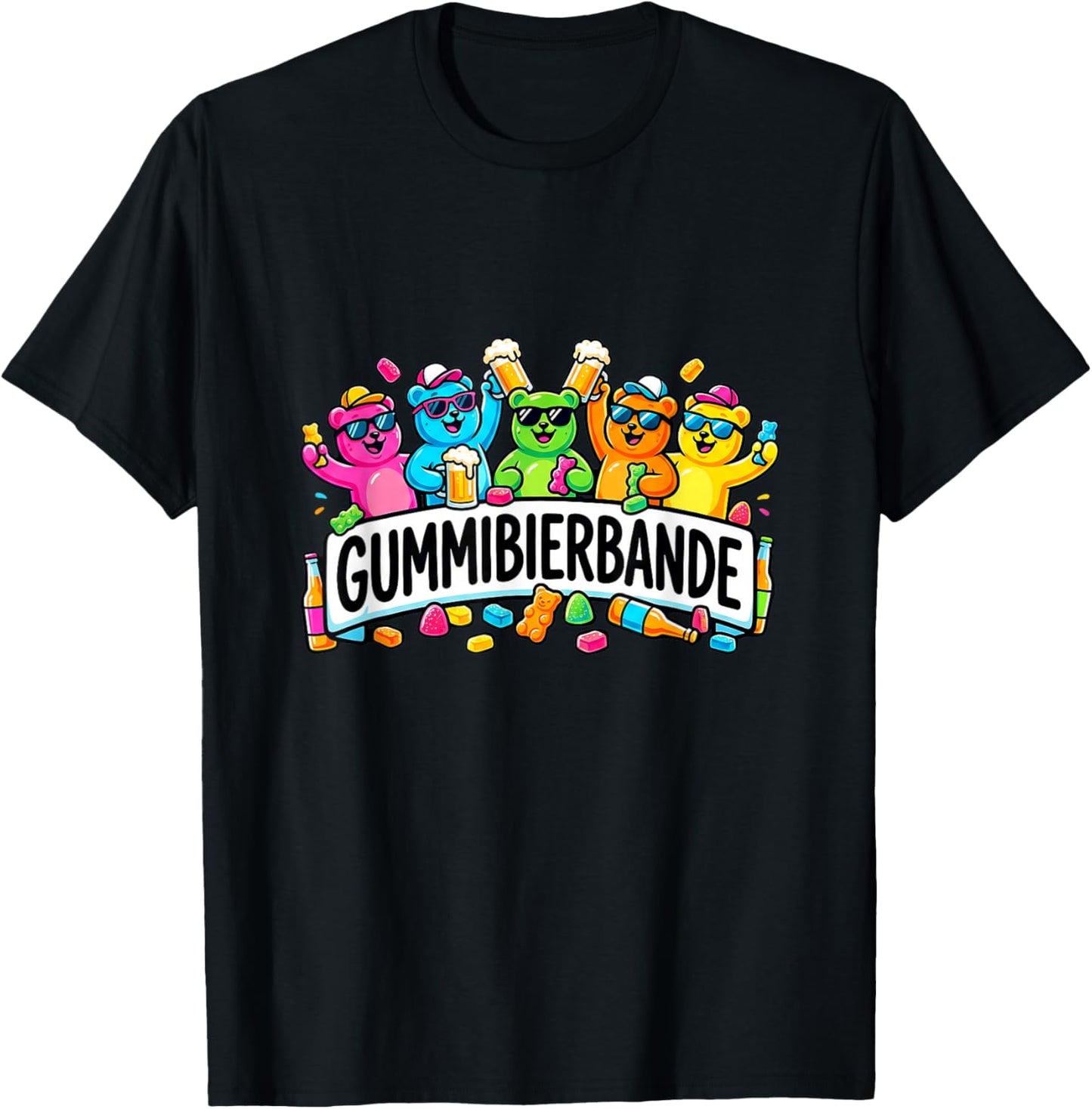 Gummy Bear Party Beer Outfit for Mallorca and Carnival T-Shirt - T-Shirt | Black