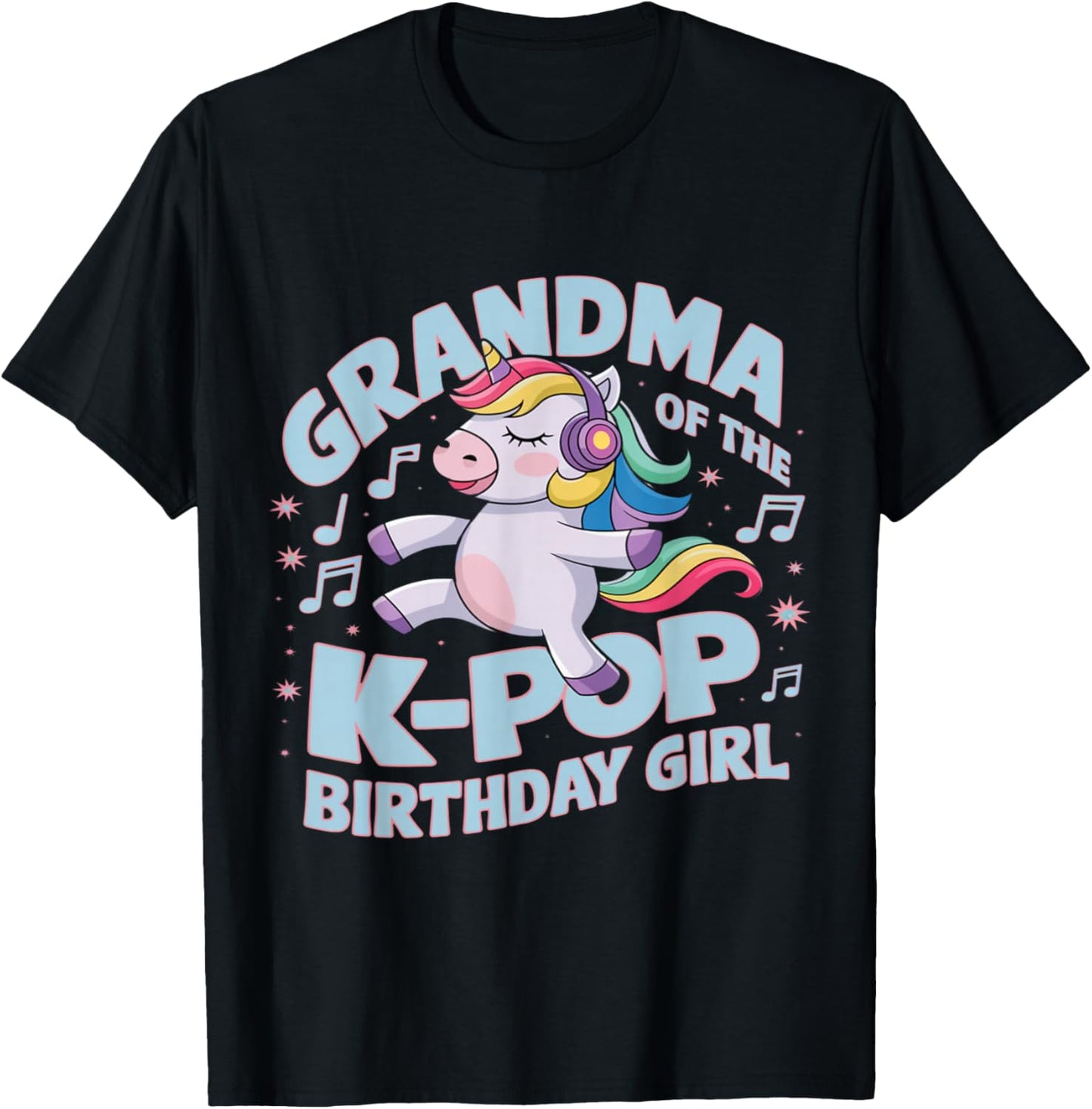 Grandma of The K-Pop Birthday Girl K Pop Birthday T-Shirt - T-Shirt | Black