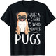 Just A Girl Who Loves Pugs Cute Dog Lover Girls Women T-Shirt - T-Shirt | Black