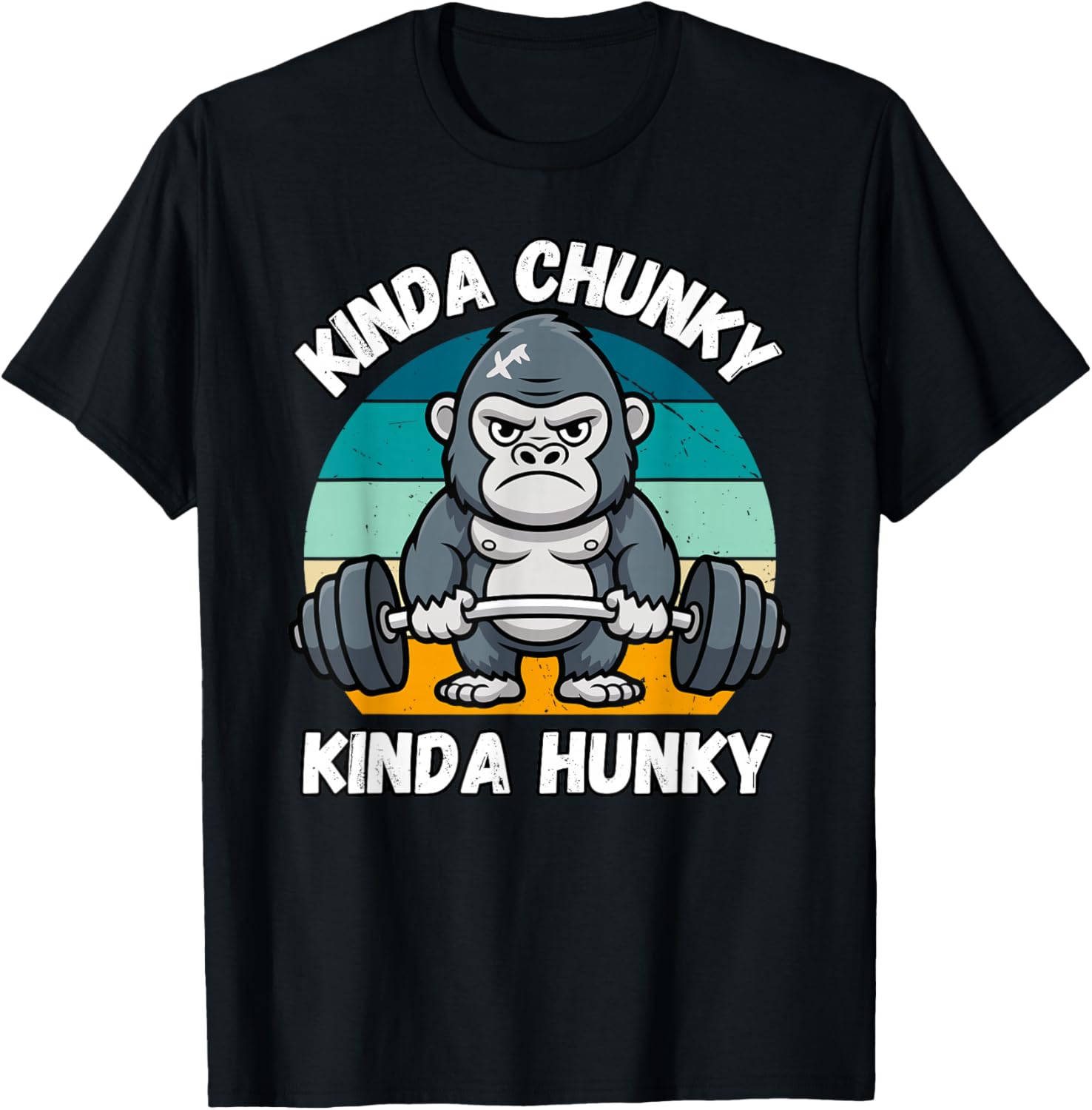 Kinda Chunky Kinda Hunky Weight Lifting Gorilla Funny Gym T-Shirt - T-Shirt | Black