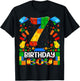7 Year Old Building Blocks 7th Birthday Boy Brick Builder T-Shirt - T-Shirt | Black