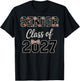 Senior 27 Floral Bow Coquette 2027 Graduation Women Girls T-Shirt - T-Shirt | Black