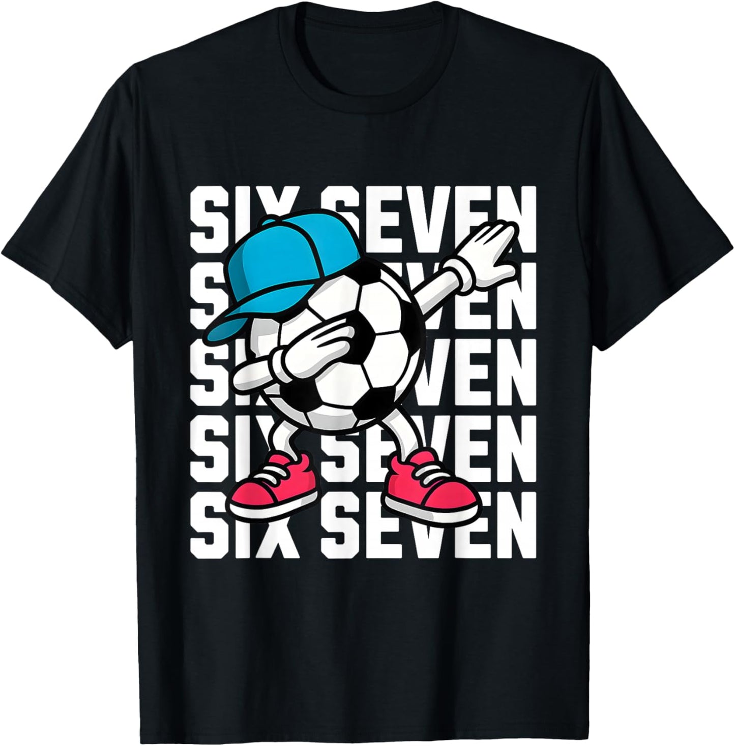 Six Seven Soccer Dab T-Shirt - T-Shirt | Black
