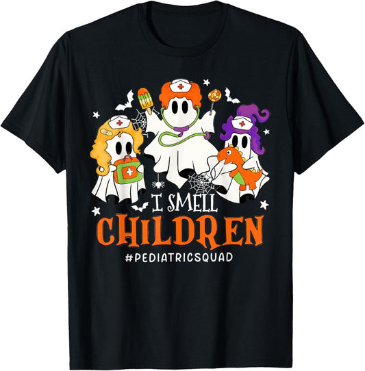 I Smell Children Funny Witch Halloween Pediatrics Nurse T-Shirt - T-Shirt | Black