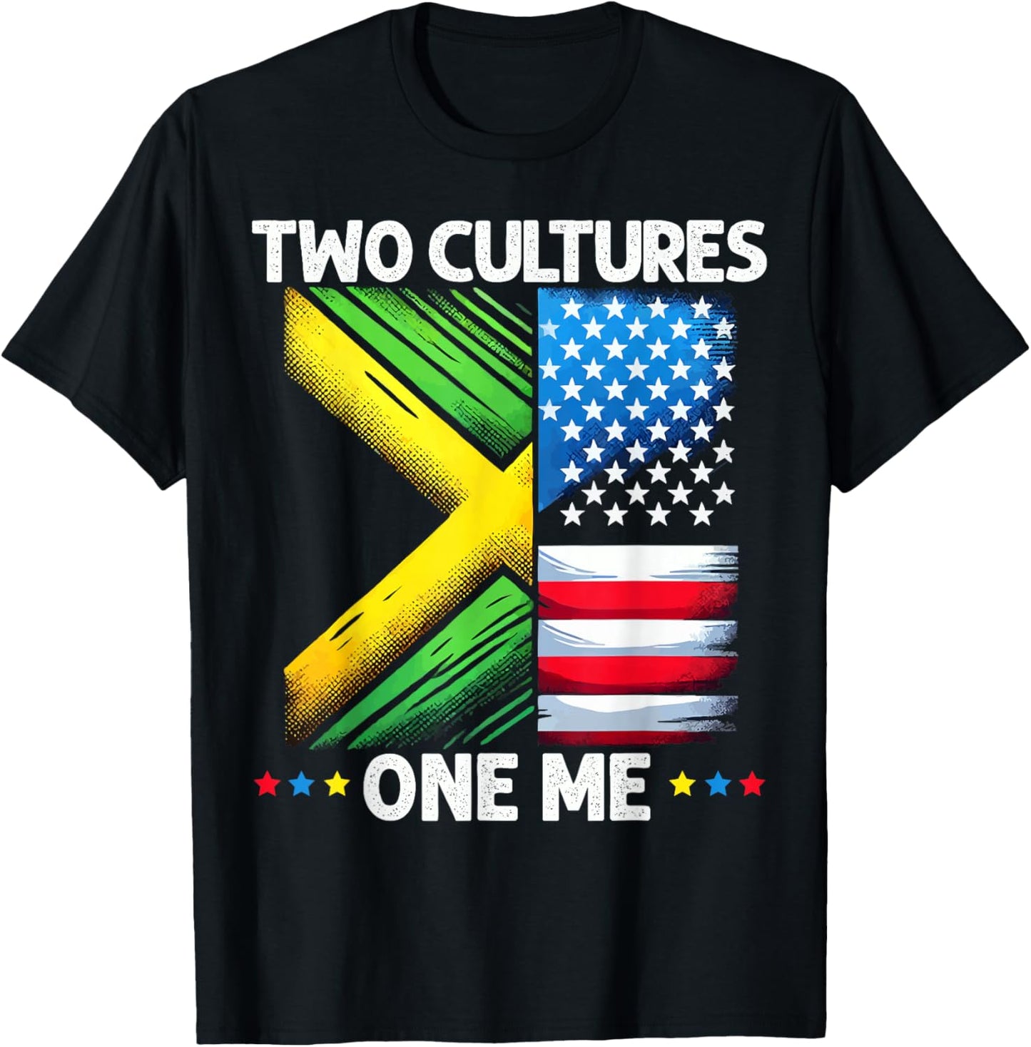 Half Jamaican Half American USA Flag Jamaica America T-Shirt - T-Shirt | Black