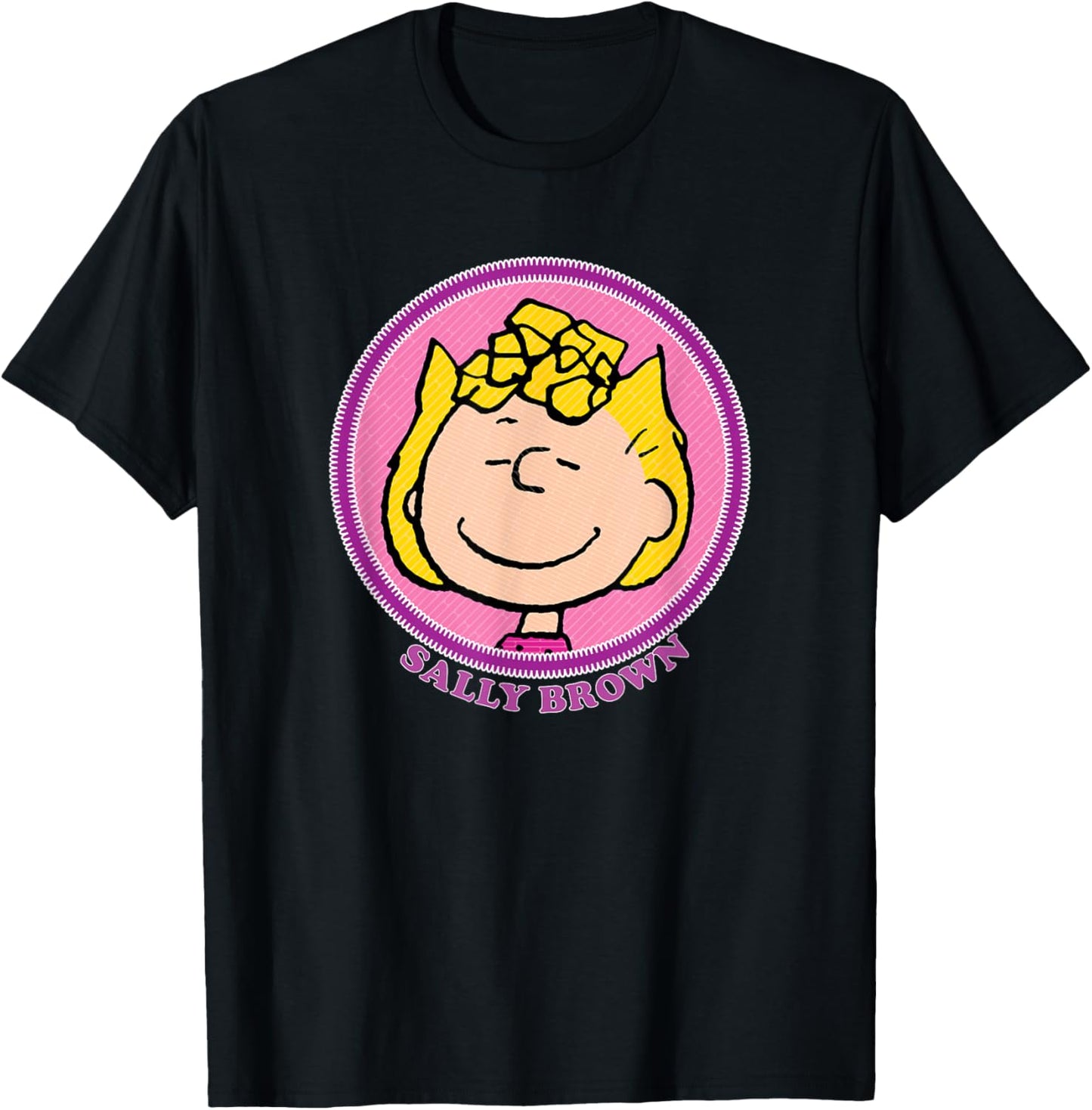 Peanuts Sally Brown Badge T-Shirt - T-Shirt | Black