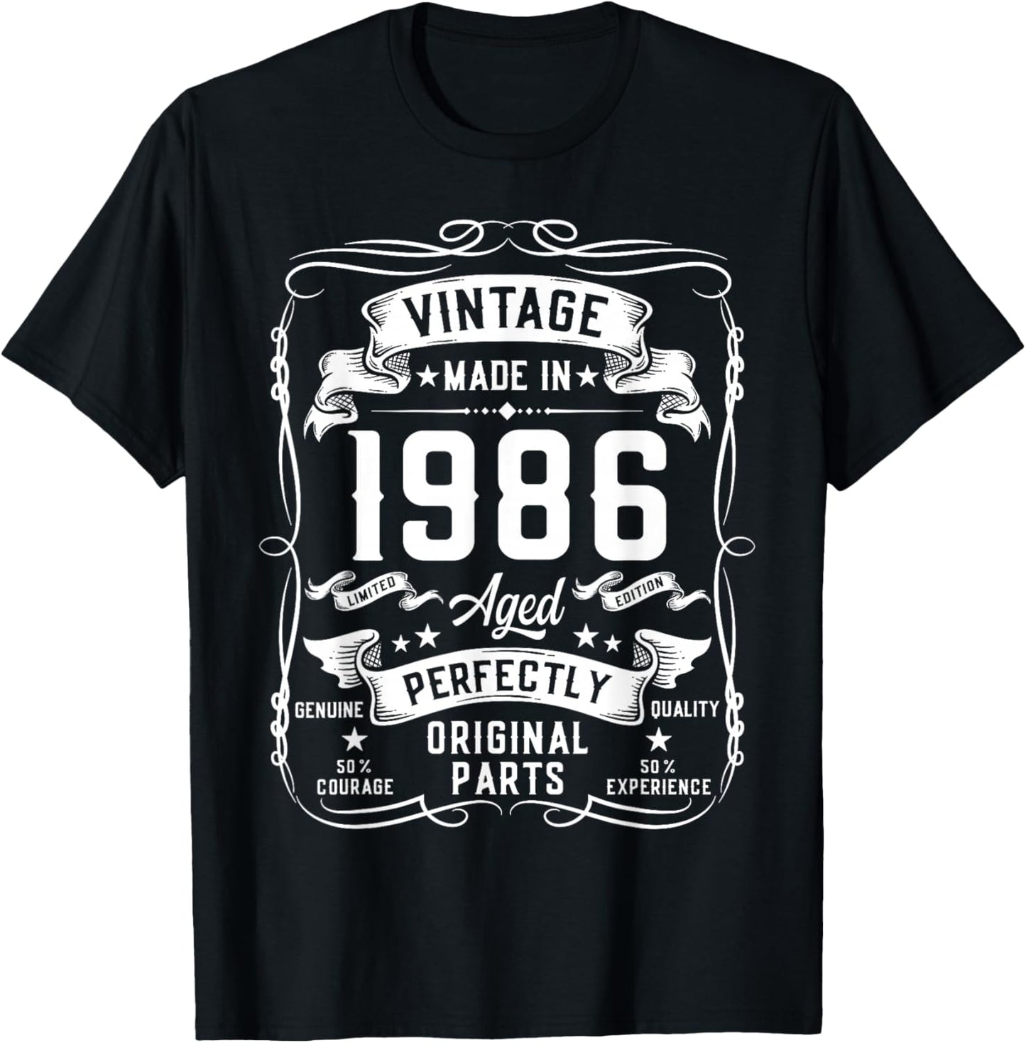 Vintage 1986 40yr 40th Birthday Gifts 40 Years Old T-Shirt - T-Shirt | Black