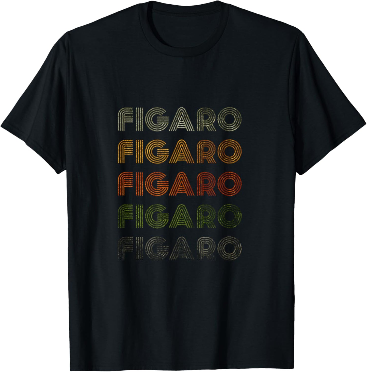 Love Heart Figaro Grunge Vintage Style Black Figaro T-Shirt - T-Shirt | Black