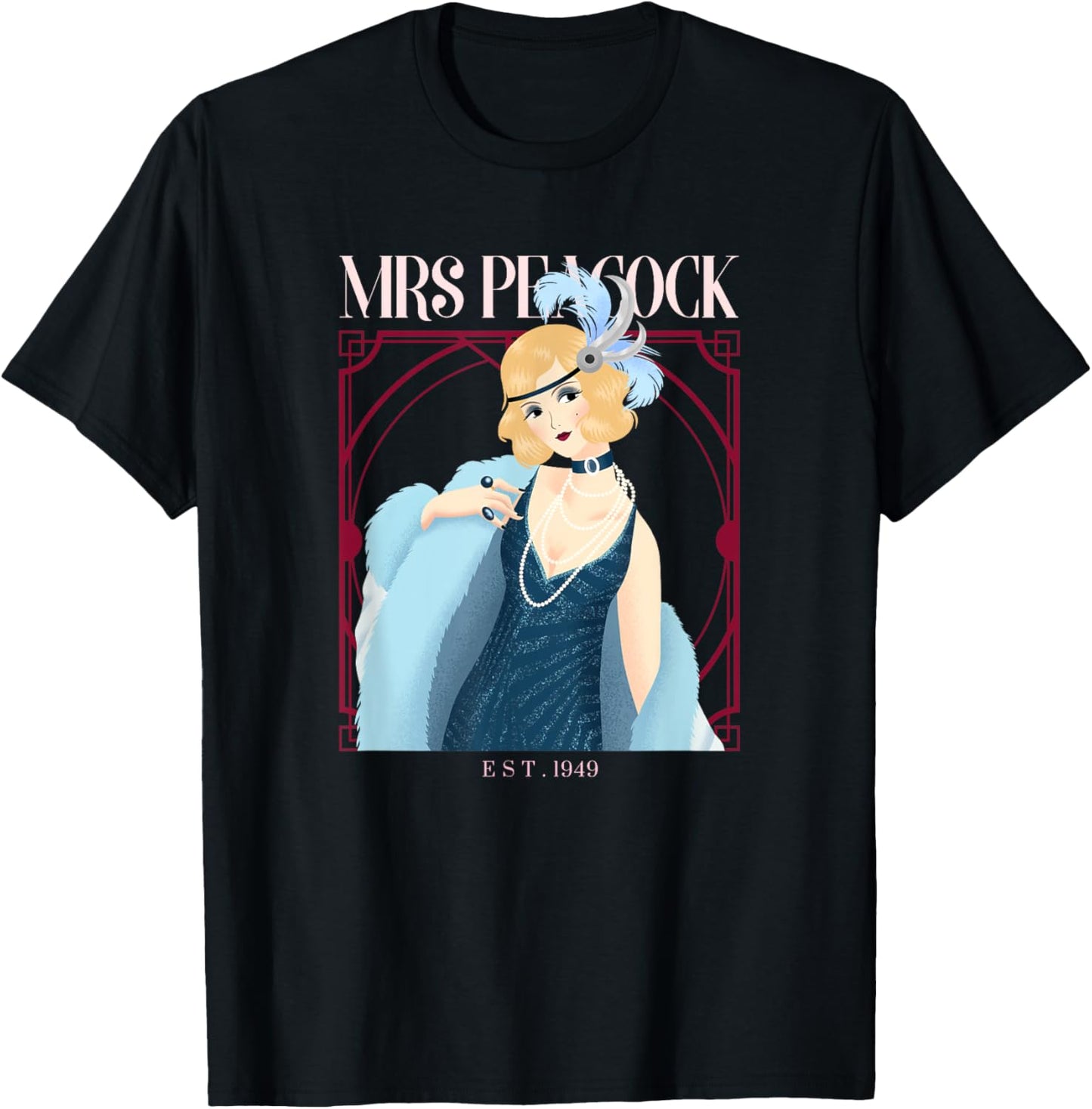 Mrs Peacock - Clue game T-Shirt - T-Shirt | Black