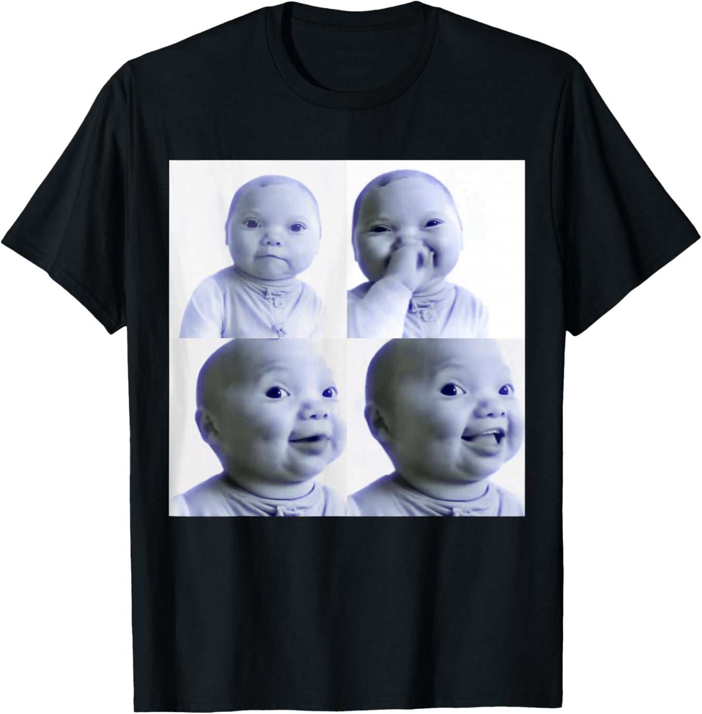 Funny AI Baby Meme Laughing Baby Brainrot T-Shirt - T-Shirt | Black