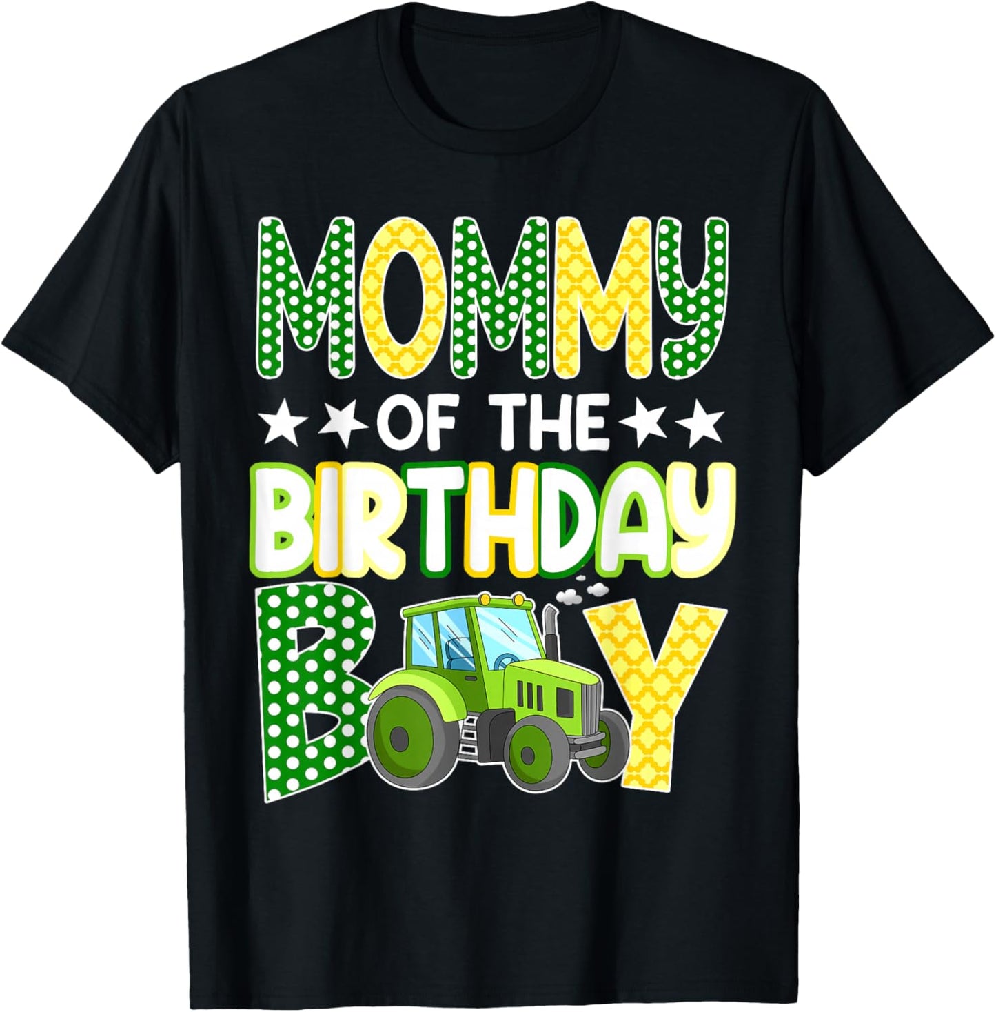 Mommy of The Birthday Boy Tractors Farm Trucks Family T-Shirt - T-Shirt | Black