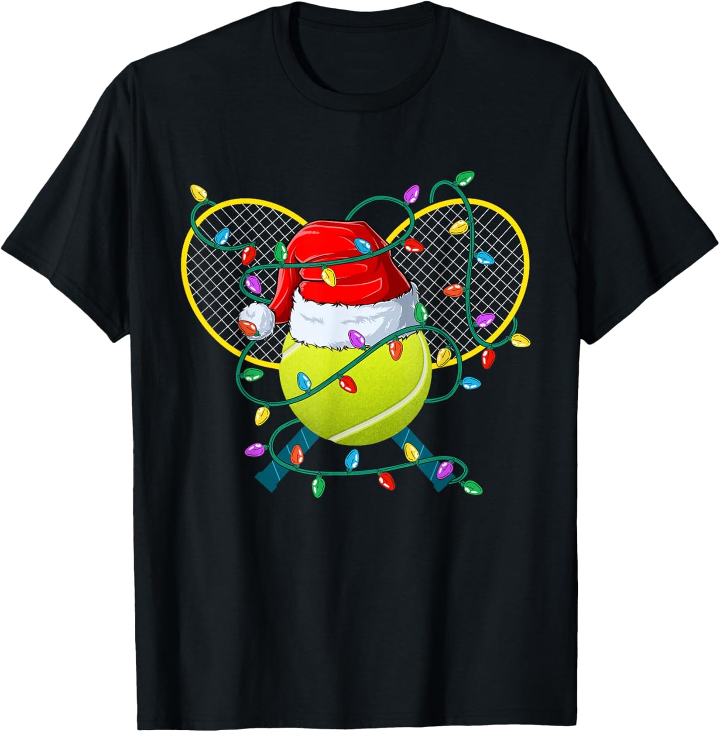 Christmas Tennis Xmas Santa Sports Hat Kids T-Shirt - T-Shirt | Black