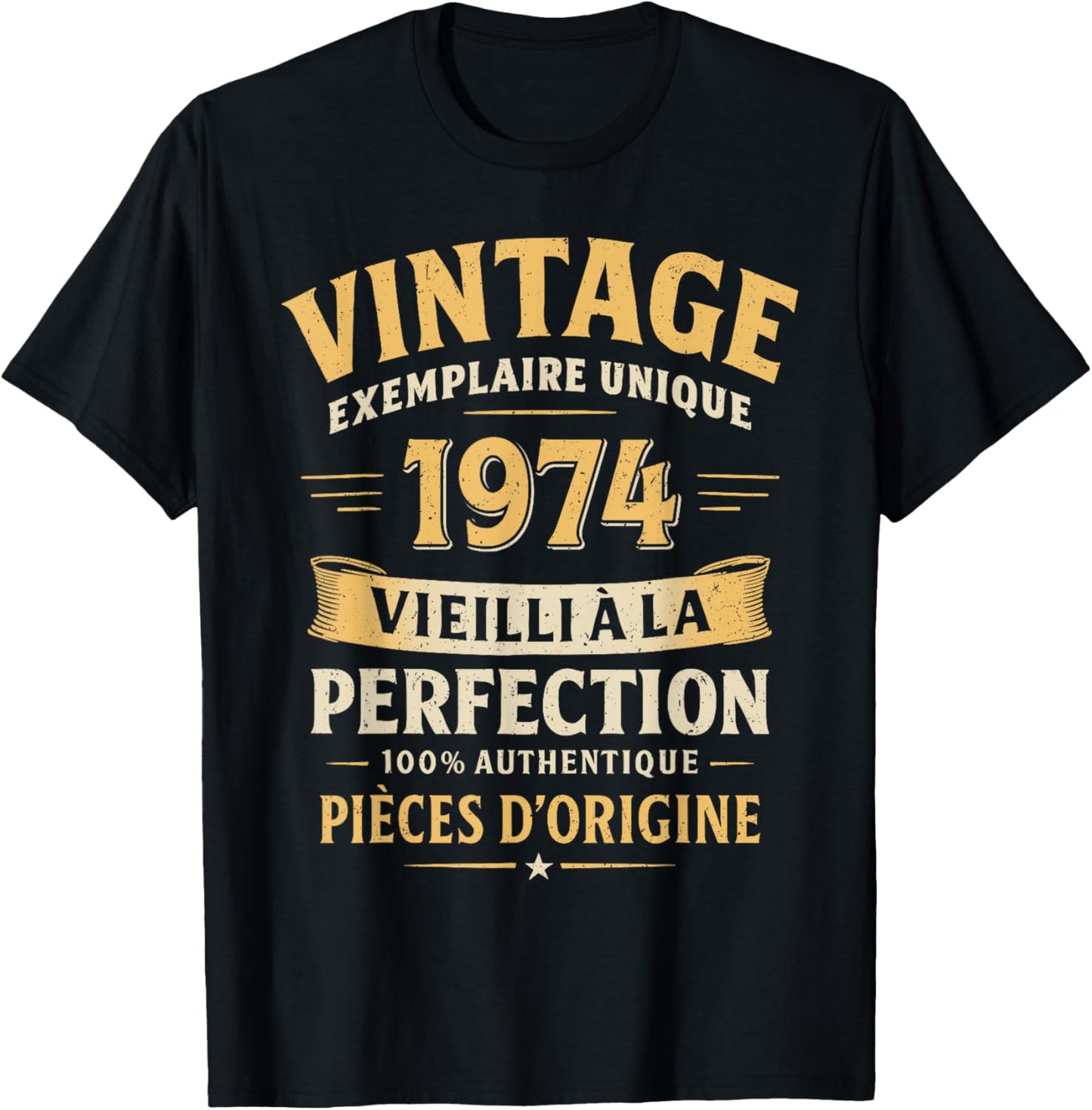 Cadeau Anniversaire 52 Ans Humour Vintage 1974 52 Ans Homme T-Shirt - T-Shirt | Black