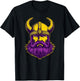 Viking Warrior Helmet Men Distressed Nordic Viking Purple T-Shirt - T-Shirt | Black