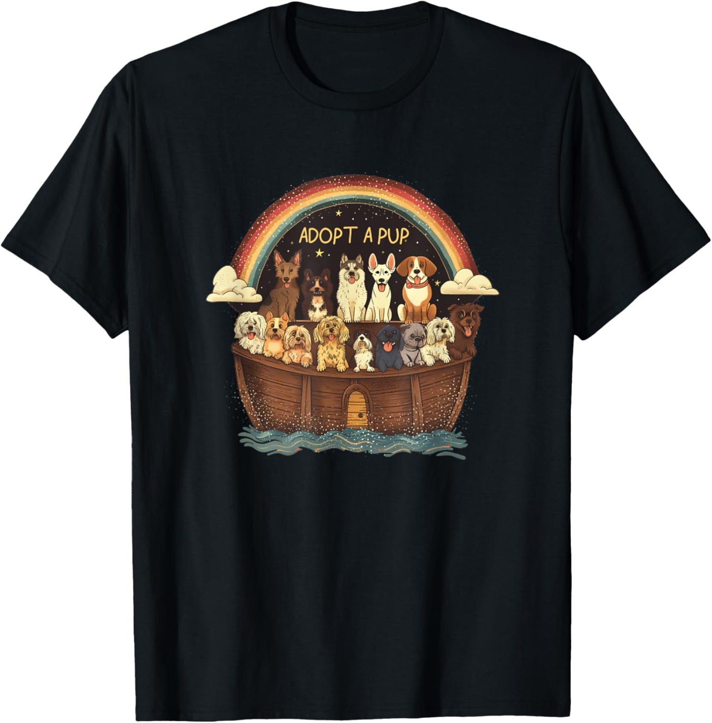 Noah's Ark Dogs Breeds Religious Christian Dog Lover Bible Men Women T-Shirt - T-Shirt | Black