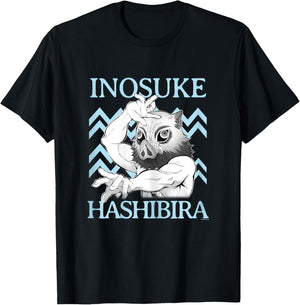 Demon Slayer: Kimetsu no Yaiba Inosuke Vintage Warrior T-Shirt - T-Shirt | Black