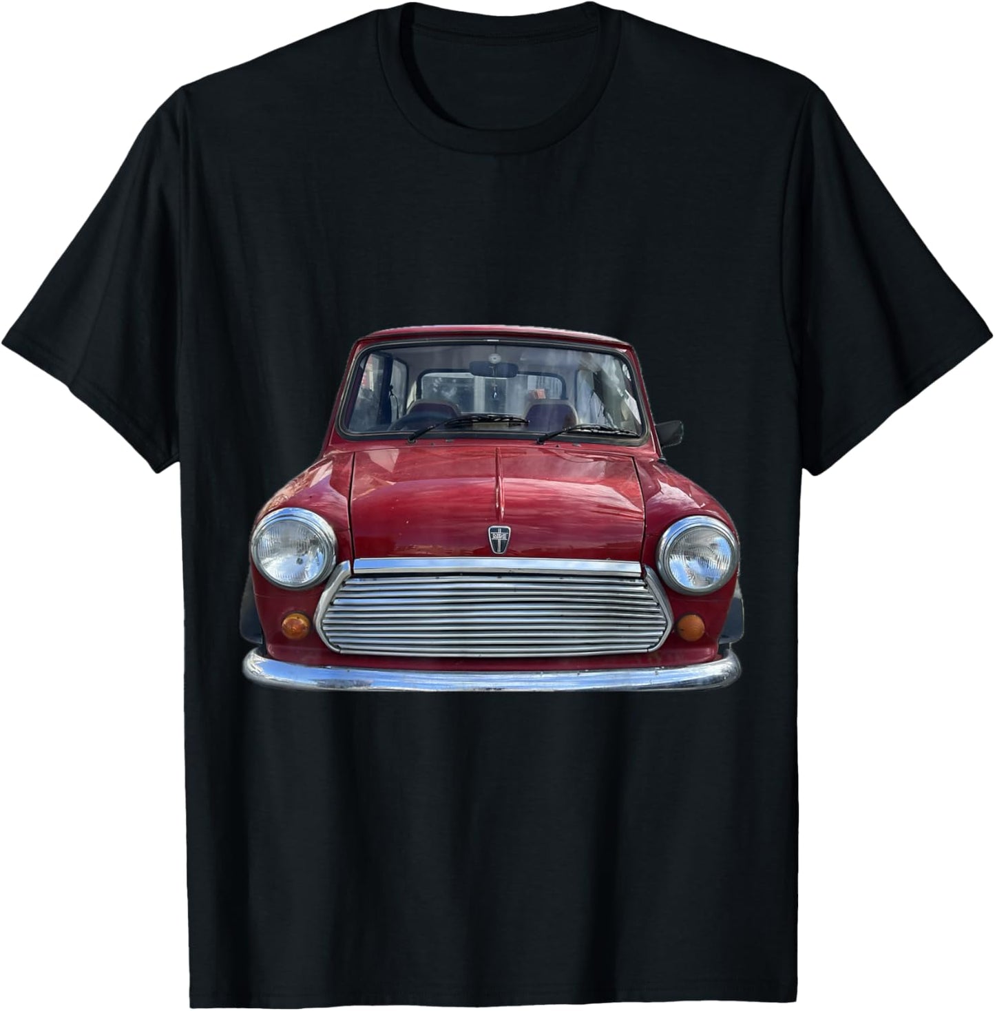 Rotes Retro-Mini-Style-Auto, klassisches Britisches Straßendesign T-Shirt - T-Shirt | Black