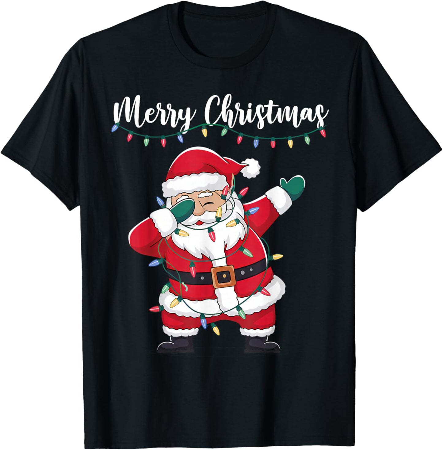 Merry Christmas Funny Dabbing Santa Claus Men Women Kids T-Shirt - T-Shirt | Black