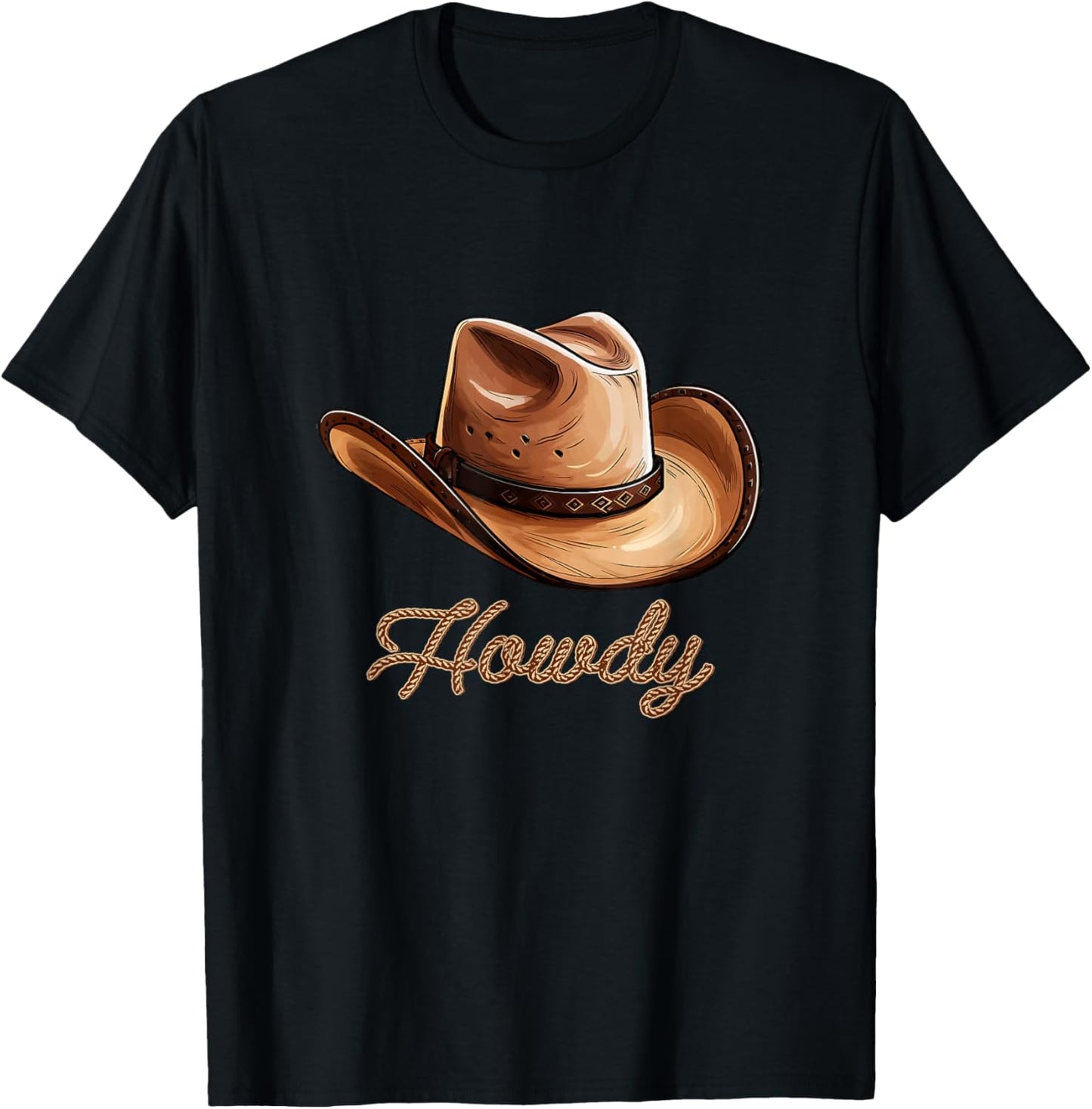 Howdy Cowboy Hat Funny Western Rodeo T-Shirt - T-Shirt | Black