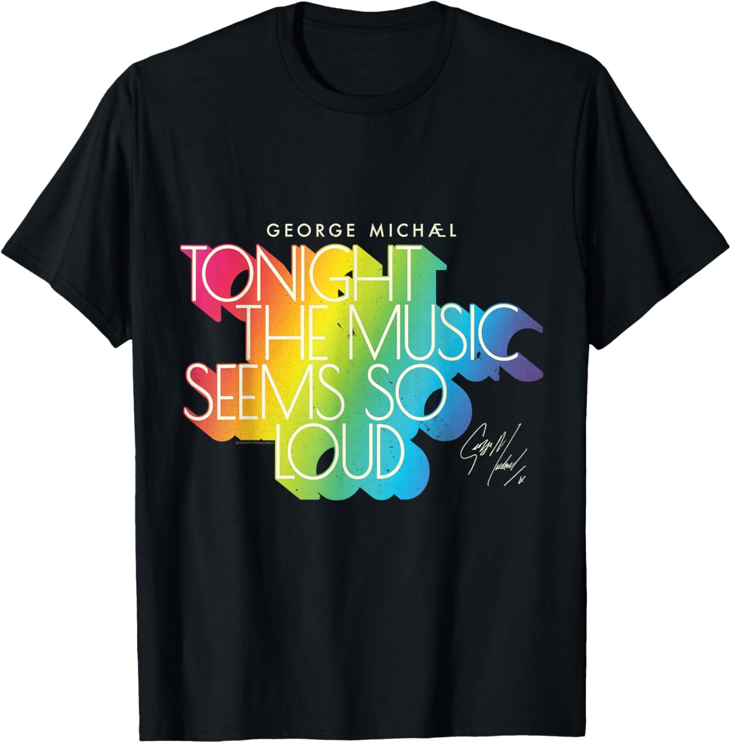 George Michael Tonight The Music Retro Rainbow (Light) T-Shirt - T-Shirt | Black