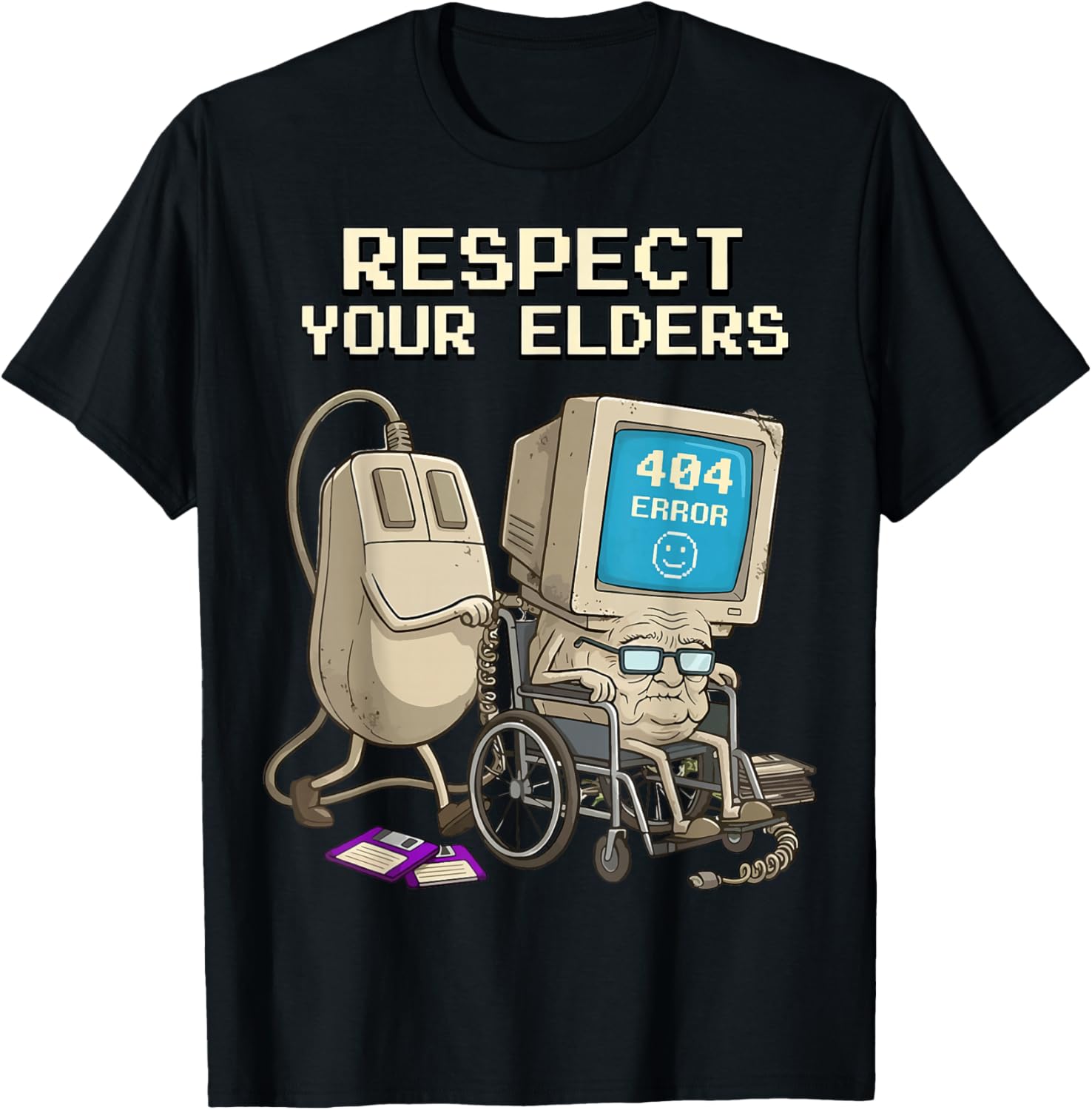 Respect Your Elders Retro 80s T-Shirt - T-Shirt | Black