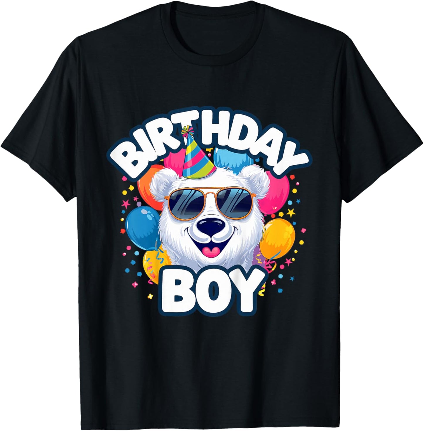 Kids Birthday Boy Polar Bear Kids T-Shirt - T-Shirt | Black