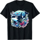 Orca Beautiful Whale Sea Animal Graphic Orca T-Shirt - T-Shirt | Black