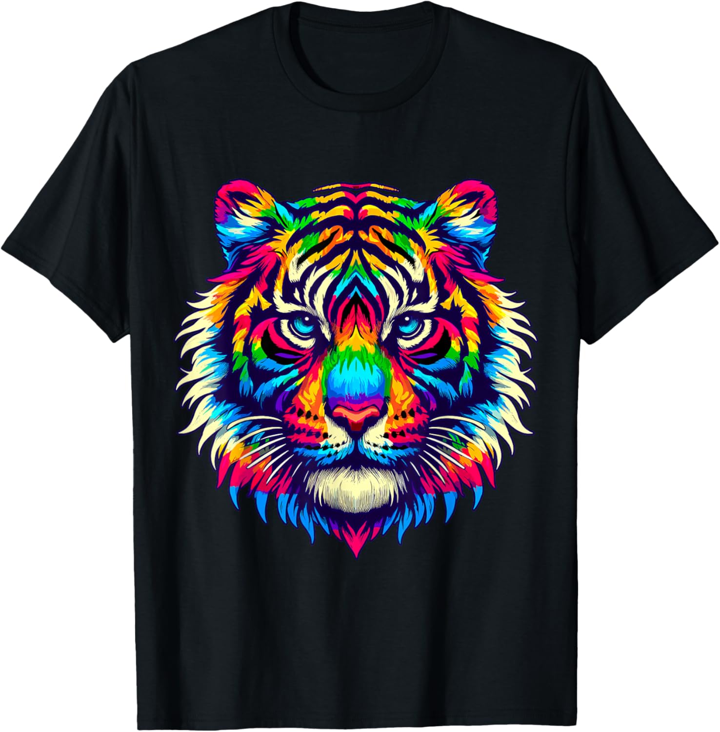 Tie-Dye Tiger Hippie Peace T-Shirt - T-Shirt | Black