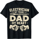 Electrician By Trade Dad By Heart Fathers Day T-Shirt - T-Shirt | Black