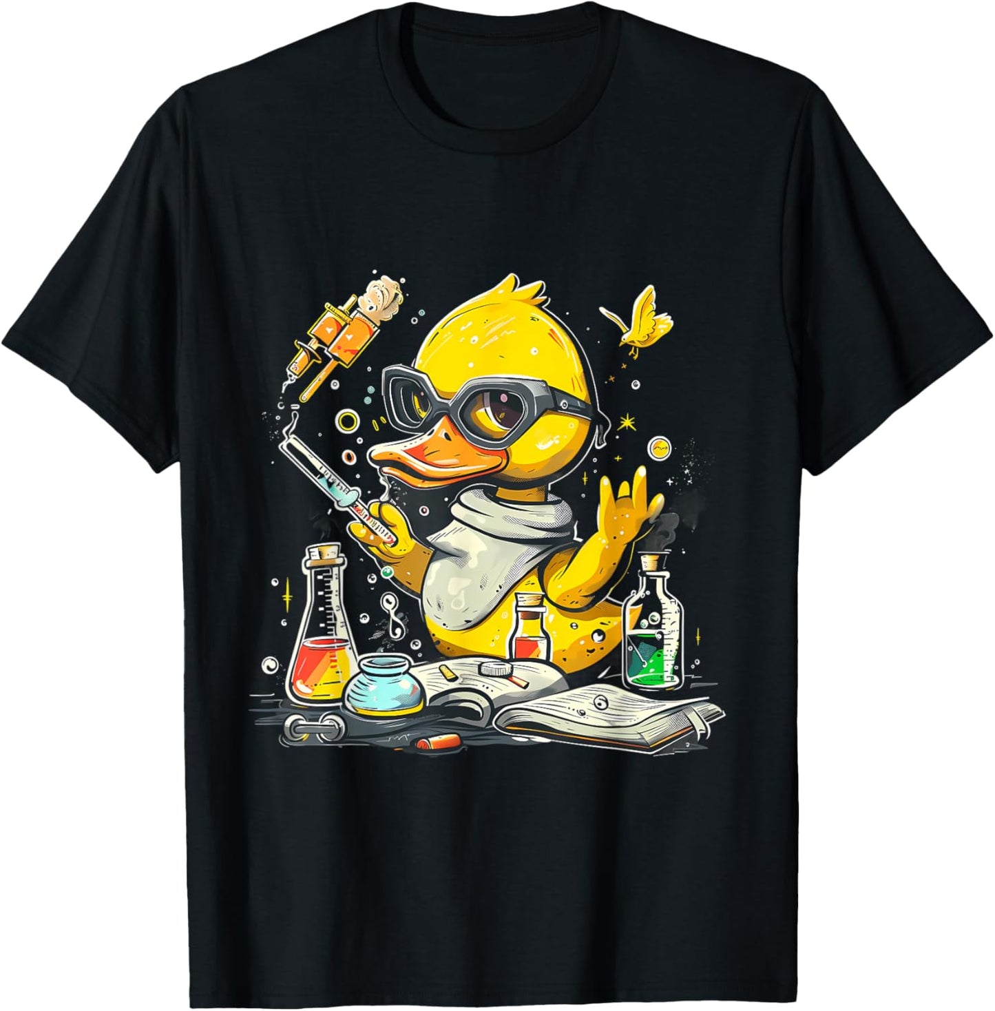 Rubber Duck Science Teacher Rubber Duckie Physics Chemists Men Women Kids T-Shirt - T-Shirt | Black