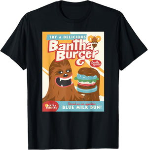 Star Wars Bantha Burger Served On Our Blue Milk Bun Wookie T-Shirt - T-Shirt | Black