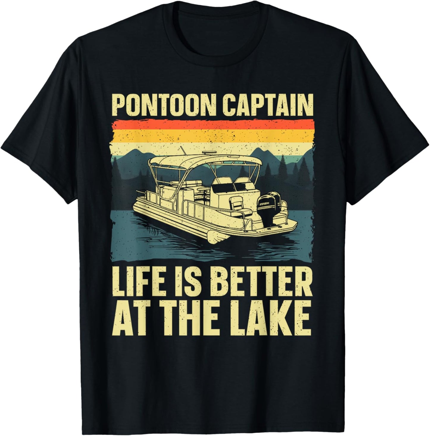 Funny Pontoon Captain Art Women Pontoon Boat Lover T-Shirt - T-Shirt | Black