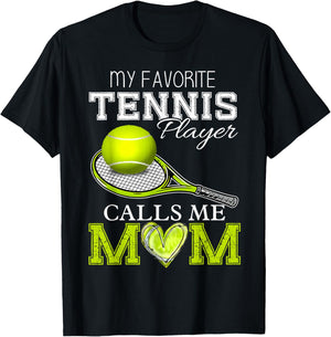 Vintage My Favorite Tennis Player Calls Me Mom Mother's Day T-Shirt - T-Shirt | Black