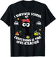 I Survived School Pre-K Teacher Life Everything Is Fine Cat T-Shirt - T-Shirt | Black