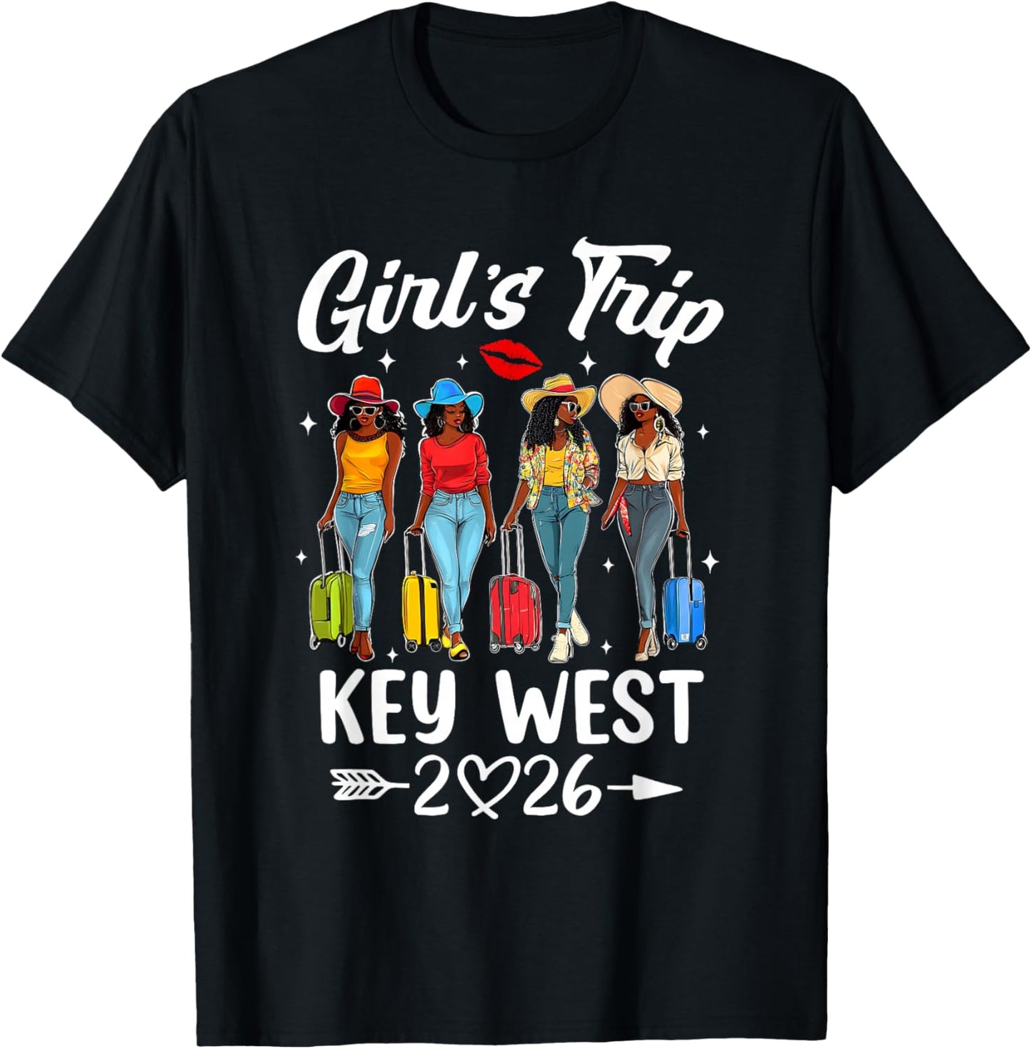 Key West Girls Trip 2026 Birthday Squad Women Vacation T-Shirt - T-Shirt | Black
