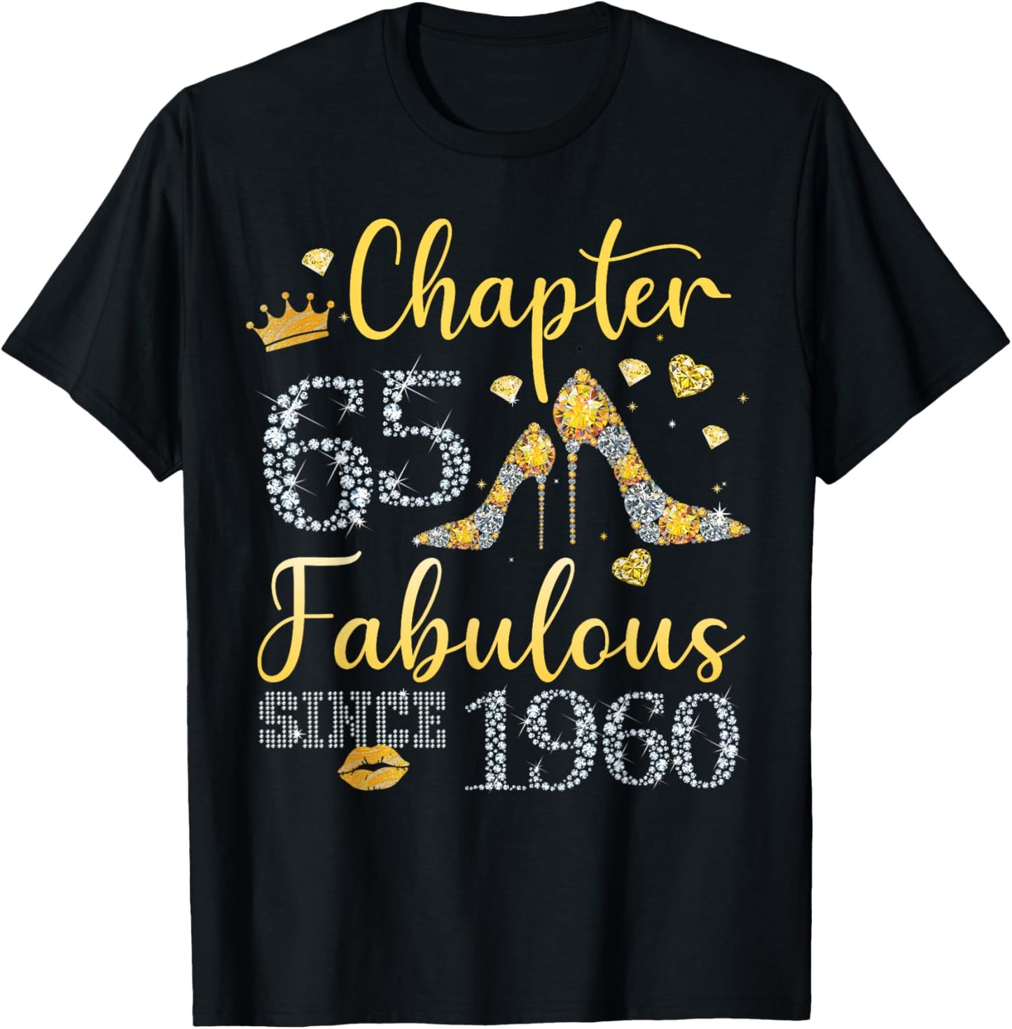 Women Chapter 65 Fabulous Since 1960 65 years old Birthday T-Shirt - T-Shirt | Black