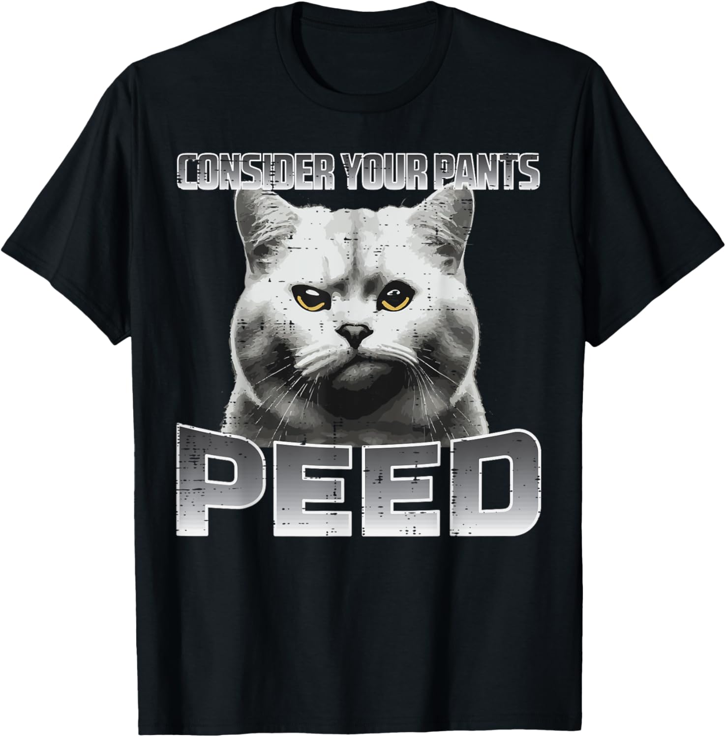 Funny Cat Consider Your Pants Peed Silly Meme Men Women Kids T-Shirt - T-Shirt | Black