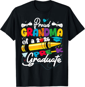 Proud Grandma of 2026 Pre-K Graduate Mothers Day Graduation T-Shirt - T-Shirt | Black