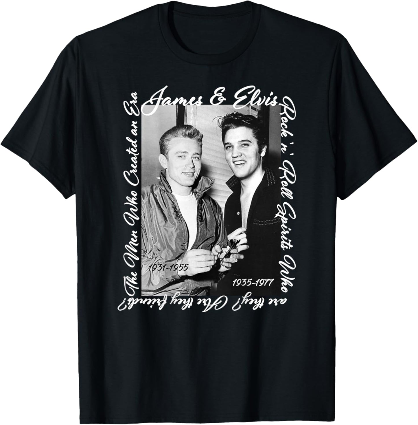 James Dean_Elvis Presley_Back Printed T-Shirt - T-Shirt | Black