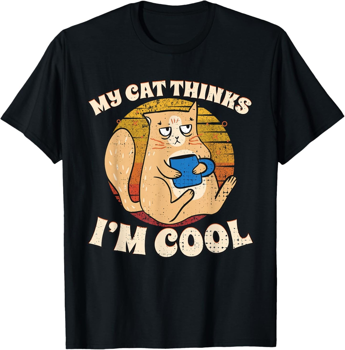 My Cat Thinks I'm Cool Retro Women T-Shirt - T-Shirt | Black