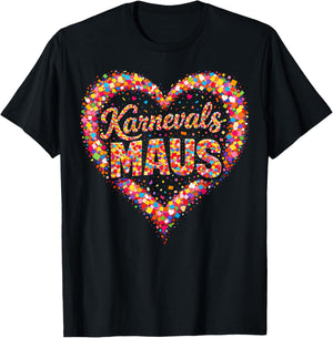 Carnival Mouse Confetti Heart Cologne Alaaf Women's T-Shirt - T-Shirt | Black