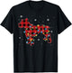 Pajamas Red Plaid Pitbull Christmas Lights Puppy Lovers T-Shirt - T-Shirt | Black