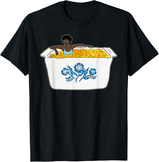 Vintage Corningware Blue Cornflower Mac and Cheese Pyrex T-Shirt - T-Shirt | Black