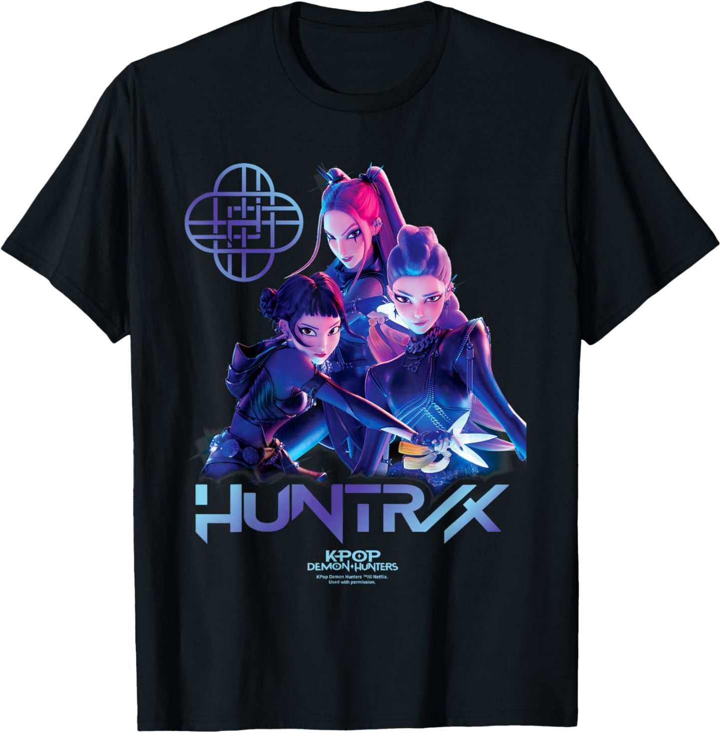 KPop Demon Hunters Huntrix Demon Hunters Group T-Shirt - T-Shirt | Black