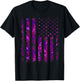 Purple up US Flag Military Kids Month of The Military Child T-Shirt - T-Shirt | Black