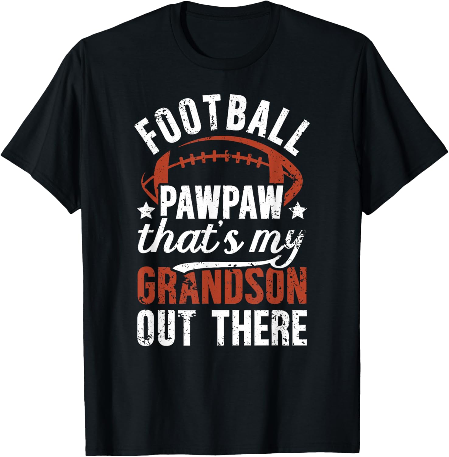 Proud Football Pawpaw Of A Football Player Pawpaw T-Shirt - T-Shirt | Black