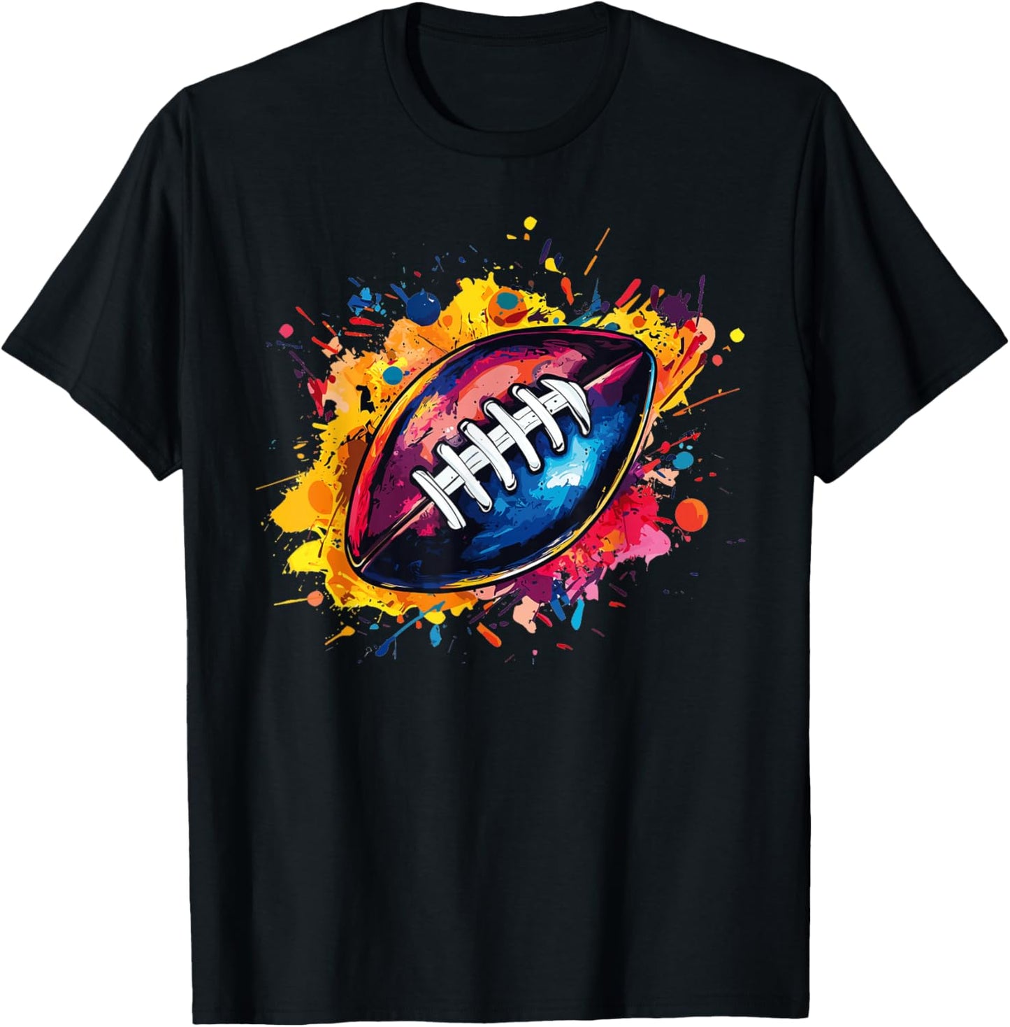 Football Designs. Football Graphic - Black, Small, Short Sleeve T-Shirt - T-Shirt | Black